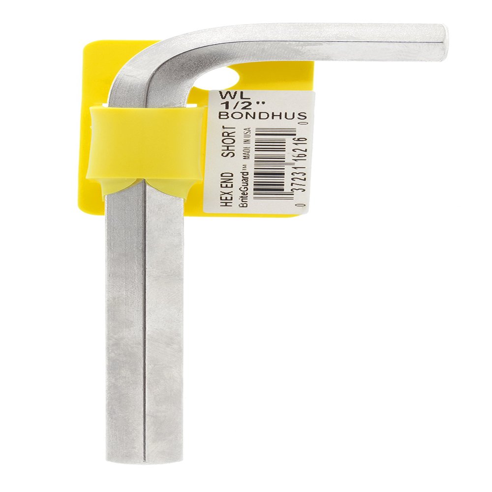 1/2" BriteGuard Plated Hex L-Wrench - Short Tag/Barcoded