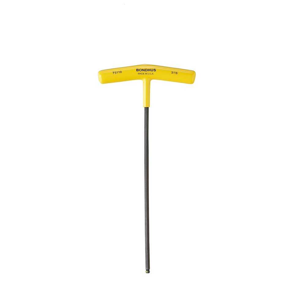 Bondhus 75112 1/4" ProHold Tip Ball End Graduated Length T-Handle with ProGuard Finish, 10.8", 2-Piece
