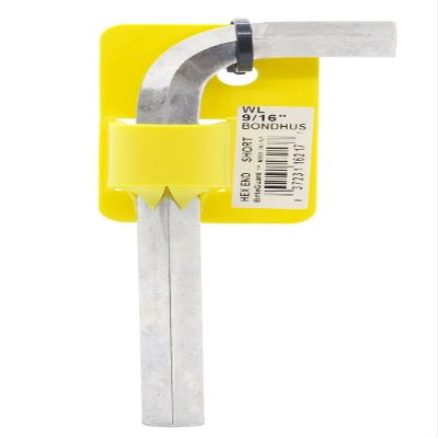 Bondhus 16217 9/16" Hex Tip Key L-Wrench with BriteGuard Finish, Tagged and Barcoded, Short Arm