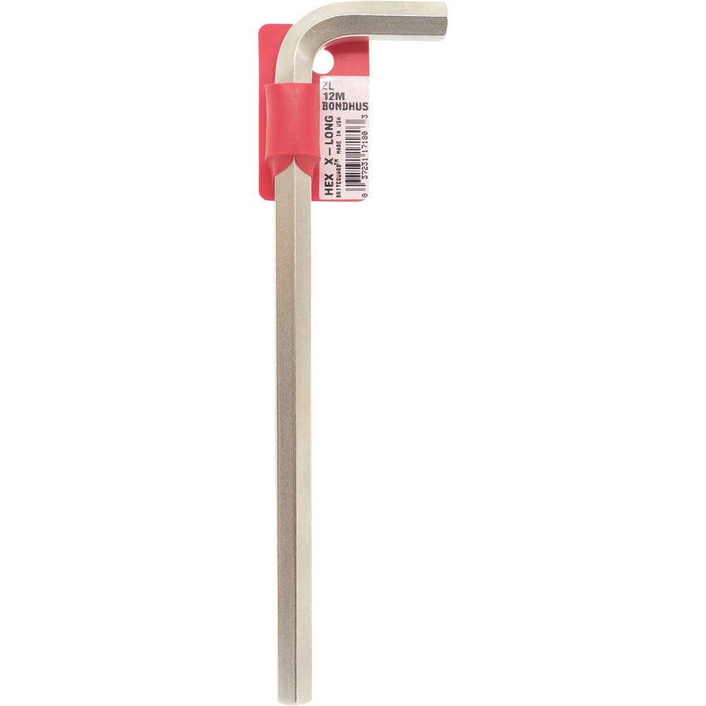 12mm BriteGuard Plated Hex L-Wrench - Xlong Tag/Barcoded