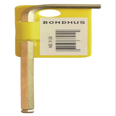 Bondhus 38088 Tagged and Barcoded 19mm Ball End Tip Hex Key L-Wrench with GoldGuard Finish, 295mm