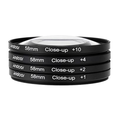 Andoer 58mm Macro Close-Up Filter with Pouch Close-up Lens Filter Set +1 +2 +4 +10 for Nikon Canon Rebel T5i T4i EOS 1100D 650D 600D DSLR