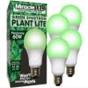 MiracleLED 604758 11W A19 Grow Room Specialty Light with Green LED Bulb, Omni directional, 4-Pack view 1