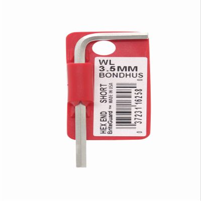 3.5mm BriteGuard Plated Hex L-Wrench - Short Tag/Barcoded