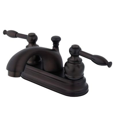 Kingston Brass FB2605KL 4-Inch in Spout Reach Knight 4-Inch Centerset Lavatory Faucet with Brass/ABS Pop-Up, Oil Rubbed Bronze