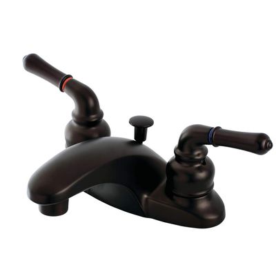 Kingston Brass FB625 4-1/4-Inch in Spout Reach Magellan 4-Inch Centerset Lavatory Faucet with Brass/ABS Pop-Up, Oil Rubbed Bronze