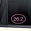 26.2 Marathon Euro Oval Vinyl Decal Laptop Car Truck Bumper Window Sticker - Pink view 1