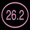 26.2 Marathon Euro Oval Vinyl Decal Laptop Car Truck Bumper Window Sticker - Pink view 2