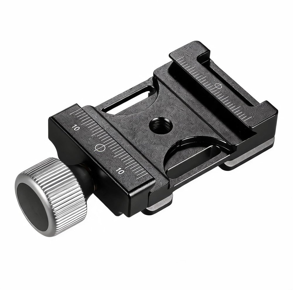 Andoer Mini Adjustable Clamp Aluminium Quick Release Plate Compatible with Arca Swiss QR 38 mm