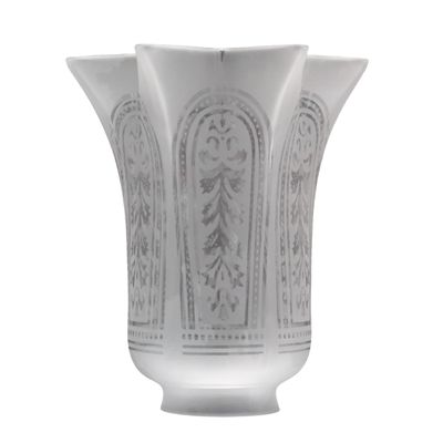 Victorian Etched with Flare Glass Replacement Shade, 2 1/4" Fitter