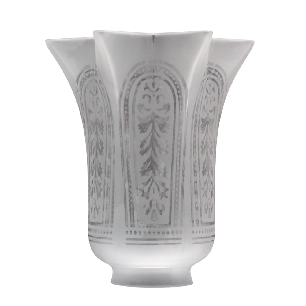 Victorian Etched with Flare Glass Replacement Shade, 2 1/4" Fitter