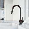 VIGO Gramercy 17'' H Single Handle Pull-Down Spout Kitchen Faucet in Matte Black-VG02008MB view 2