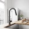 VIGO Gramercy 17'' H Single Handle Pull-Down Spout Kitchen Faucet in Matte Black-VG02008MB view 4