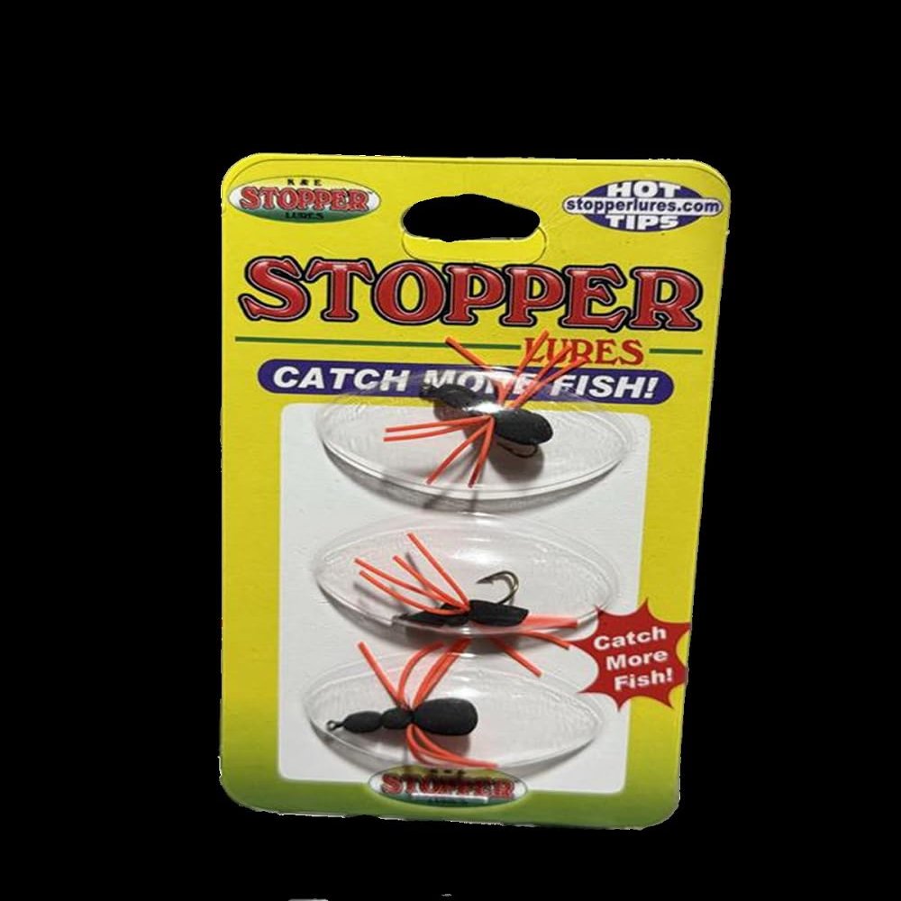 K&E STOPPER LURES Floating Spider SZ 10 BLK/ORG Legs