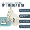 Comfify Fleur De Lis Cast Iron Toilet Paper Holder  Wall Mounted Tissue Dispenser  European Vintage Design  7.28" x 6.29" x 3.74"  Includes Screws and Anchors  Antique White view 2