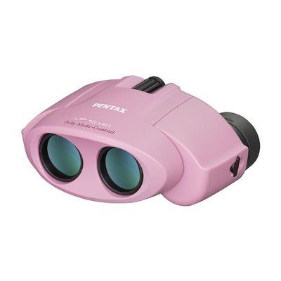 PENTAX 61806 UP Binoculars, 3.9 x 8.3 inches (10 x 21 cm), Pink, Small, Lightweight, Full Multi-Coating, Premium Prism Bak4 (10x), Festivals, Live Concerts, Watching Sports