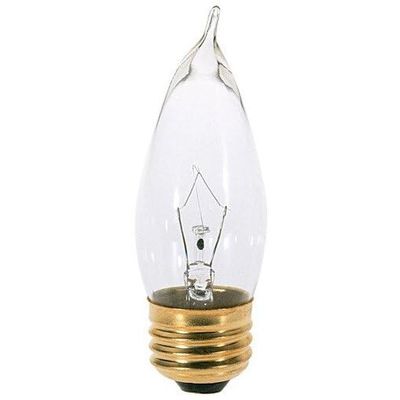 Satco (Total of 20 Bulbs) S3764 25 Watt Turn Tip Medium Base Clear Decorative Light Bulbs
