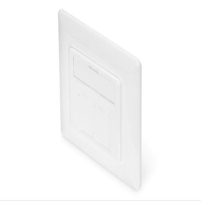 DIGITUS Wallplate for Keystone Jacks, German Type 80x80 Frame, 50x50 Central Plate, Design comp.