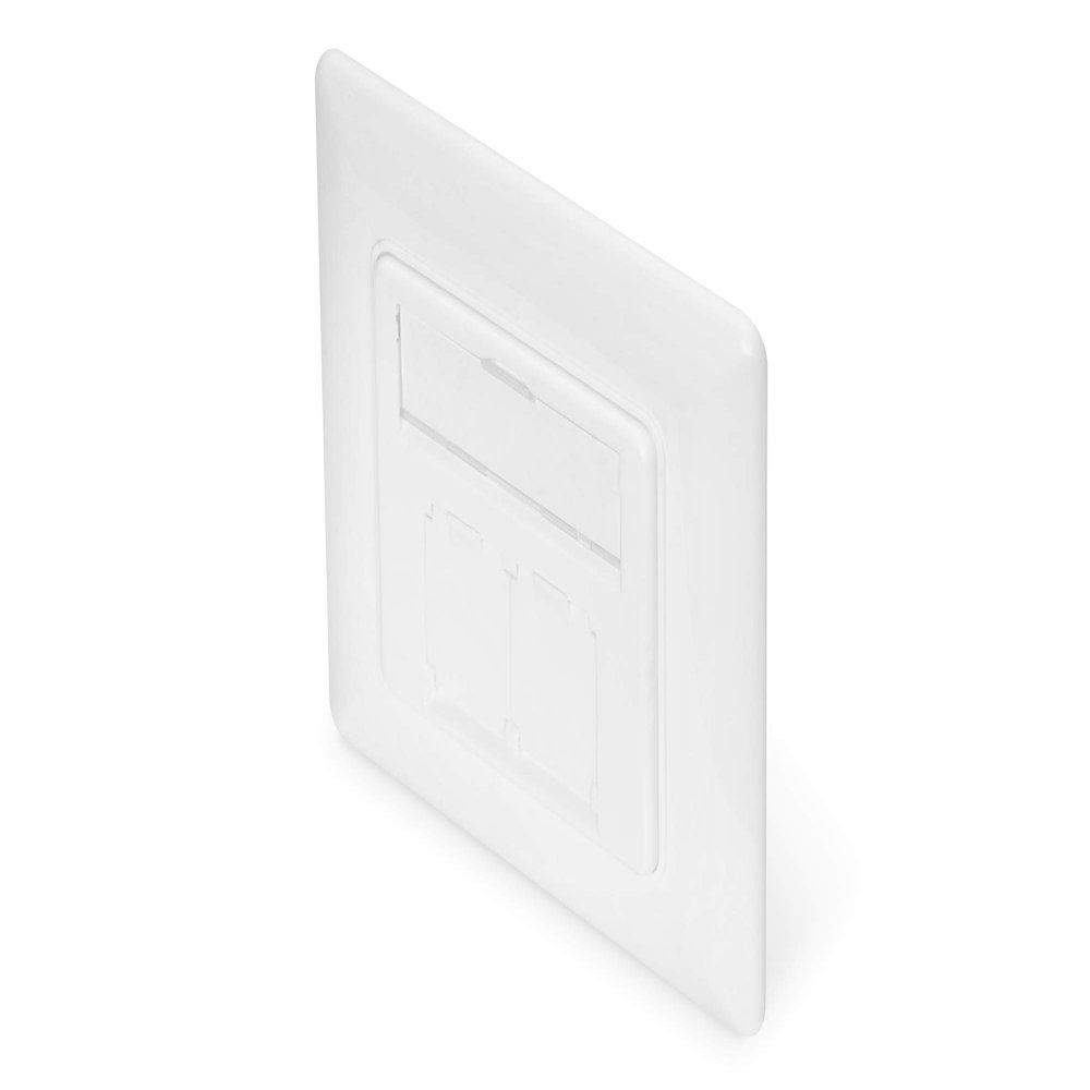 DIGITUS Wallplate for Keystone Jacks, German Type 80x80 Frame, 50x50 Central Plate, Design comp.