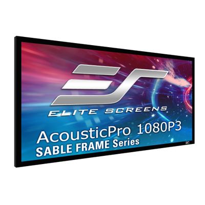 Elite Screens Sable Frame Series, 96-inch Diagonal 2.35:1, Sound Transparent Perforated Weave Fixed Frame Projection Projector Screen, ER96WH1W-A1080P3