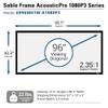 Elite Screens Sable Frame Series, 96-inch Diagonal 2.35:1, Sound Transparent Perforated Weave Fixed Frame Projection Projector Screen, ER96WH1W-A1080P3 view 3