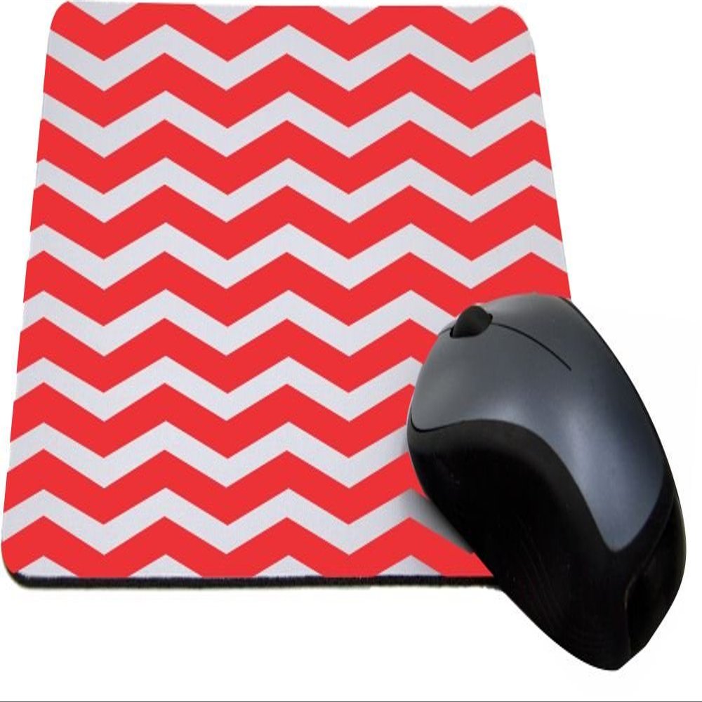Rikki Knight Chunky Chevron Red Zig Zag Design Lightning Series Gaming Mouse Pad (MPSQ-RK-44681)