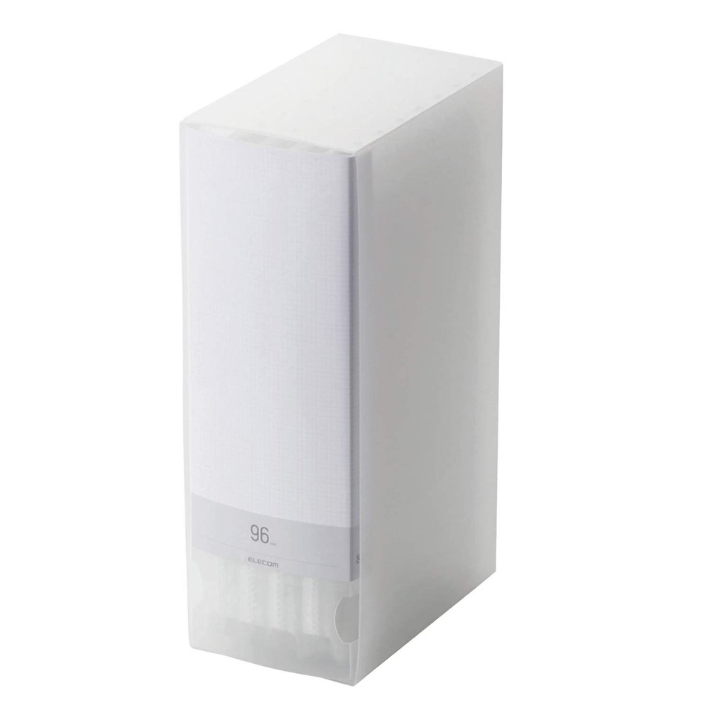 ELECOM Non-Woven Fabric Media File and Clear Case for CD, DVD, and Blu-ray 96 Disks Storing/Clear/CCD-FB96CR