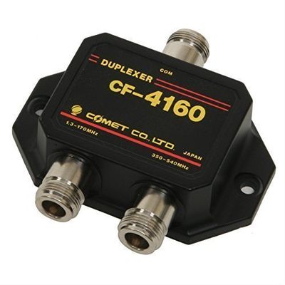 Comet Duplexers CF-4160N Low-Loss HF/VHF/UHF Frequency Splitter, High-Isolation RF Duplexer with Type-N Connectors for Amateur Device, Durable Multi-Band Coax Signal Divider