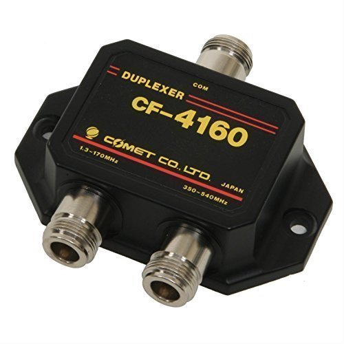 Comet Duplexers CF-4160N Low-Loss HF/VHF/UHF Frequency Splitter, High-Isolation RF Duplexer with Type-N Connectors for Amateur Device, Durable Multi-Band Coax Signal Divider