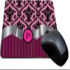 Rikki Knight Letter "P" Initial Hot Pink Damask and Stripes Monogrammed Design Lightning Series Gaming Mouse Pad (MPSQ-RK-2176) view 1