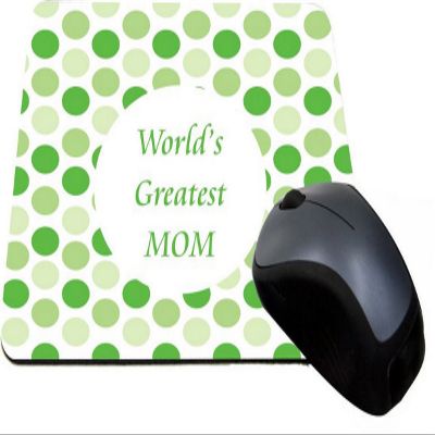 Rikki Knight World's Greatest Mom Green Polka Dot Design Lightning Series Gaming Mouse Pad (MPSQ-RK-1778)