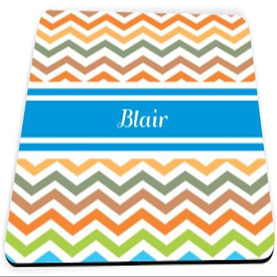 Rikki Knight "Blair" Blue Chevron Name Design Lightning Series Gaming Mouse Pad (MPSQ-RK-4128)