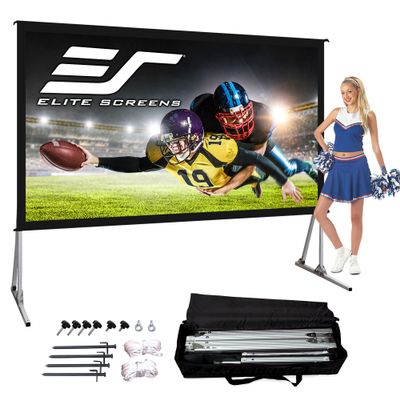 Elite Screens Yard Master 2, 135-INCH Outdoor Projector Screen with Stand 16:9, 8K 4K Ultra HD Fast Fold Portable Movie Screen Foldable Easy Snap On Cinema Theater, OMS135H2