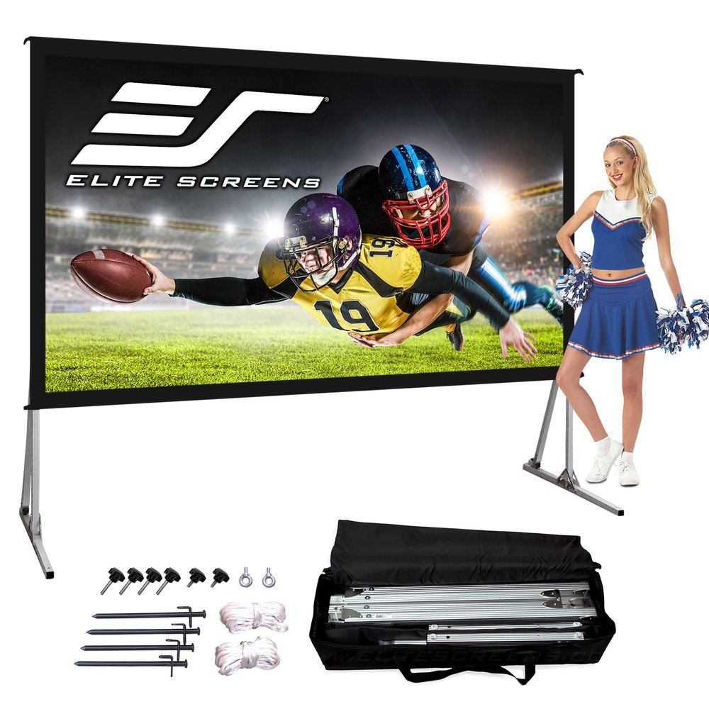 Elite Screens Yard Master 2, 135-INCH Outdoor Projector Screen with Stand 16:9, 8K 4K Ultra HD Fast Fold Portable Movie Screen Foldable Easy Snap On Cinema Theater, OMS135H2