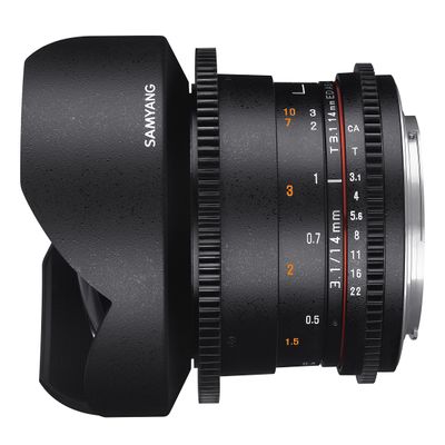 Samyang 14 mm T3.1 VDSLR II Manual Focus Video Lens for Micro Four Thirds Camera