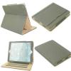 Iverson iPad Mini Tan Leather Wallet Cover Case Compatible with Free Screen Protector and Cleaning Cloth Grey view 1