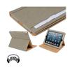Iverson iPad Mini Tan Leather Wallet Cover Case Compatible with Free Screen Protector and Cleaning Cloth Grey view 3