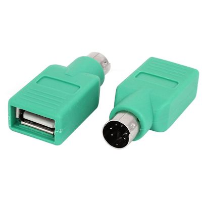 uxcell USB to PS/2 Adapter 2PCS Green PS/2 Male to USB 2.0 Female Port Converter Adapter for PC Keyboard