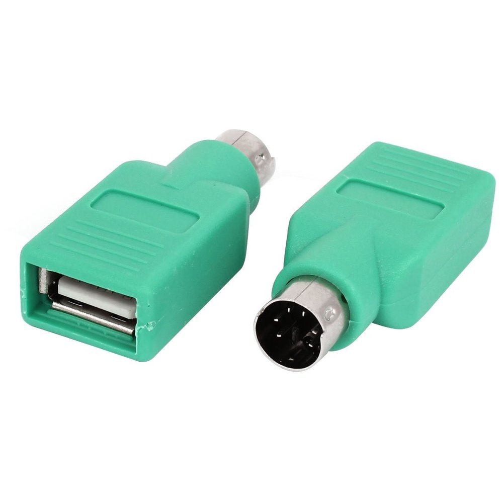 uxcell USB to PS/2 Adapter 2PCS Green PS/2 Male to USB 2.0 Female Port Converter Adapter for PC Keyboard