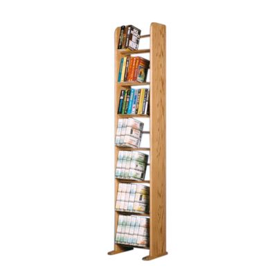 Cdracks Media Furniture Solid Oak 7 Row Dowel Book Rack Capacity Varies depending on use Honey Finish