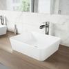 VIGO Marigold 18"L x 14"W x 5"H Over the Counter Matte Stone Rectangular Vessel Bathroom Sink in White -VG04003 view 2