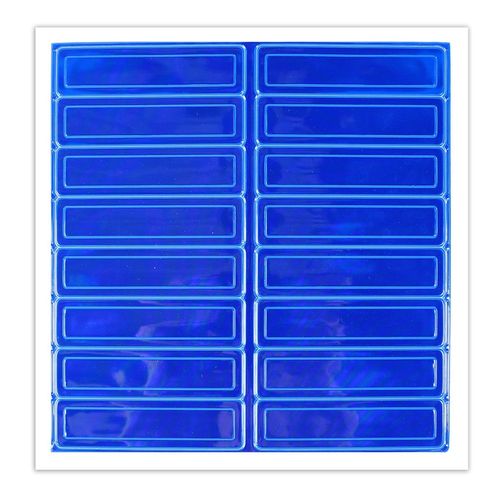 AccuformNMC Adhesive Retro-Reflective Hard Hat Helmet Stickers, 1" x 4" Fluorescent Strips, LHR104BU Bright Blue (Pack of 16)