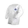 30/Case White Dupont Tyvek Lab Coats Snap Front No Pockets and Elastic Wrists - Small view 1