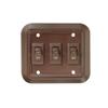 RV Designer S659, Wall Plate Switch, Triple, On/Off, Brown, 3.53 inches x 4 inches view 1