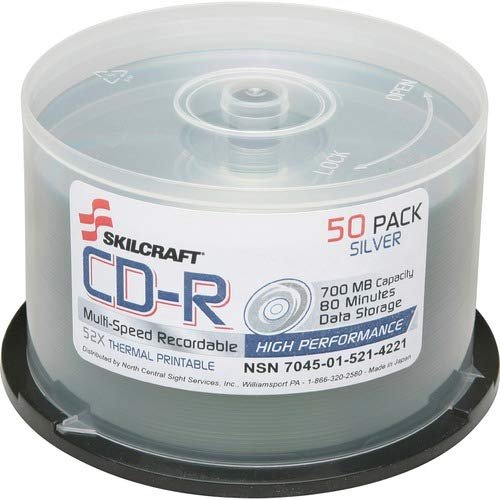 AbilityOne - 7045015214221 - CD-R Compact Disc Recordable - 50 per Box - 50 Units