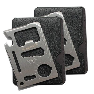 GUARDMAN Fathers Day Gift 2-Pack 11-in-1 Credit Card Multitool  Multitool Wallet Survival Tactical Tool with Knife, Bottle Opener & More  Dad Gift for Men