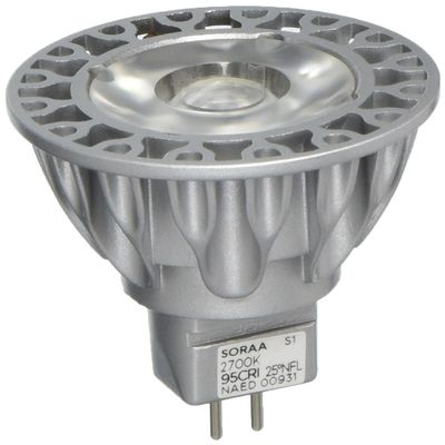 Bulbrite SM16-07-25D-927-03 SORAA 7.5W LED MR16 2700K VIVID3 25 DIM, Silver