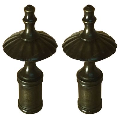 Royal Designs Umbrella Lamp Finial for Lamp Shade, 2.5 Inch, Antique Brass - Set of 2