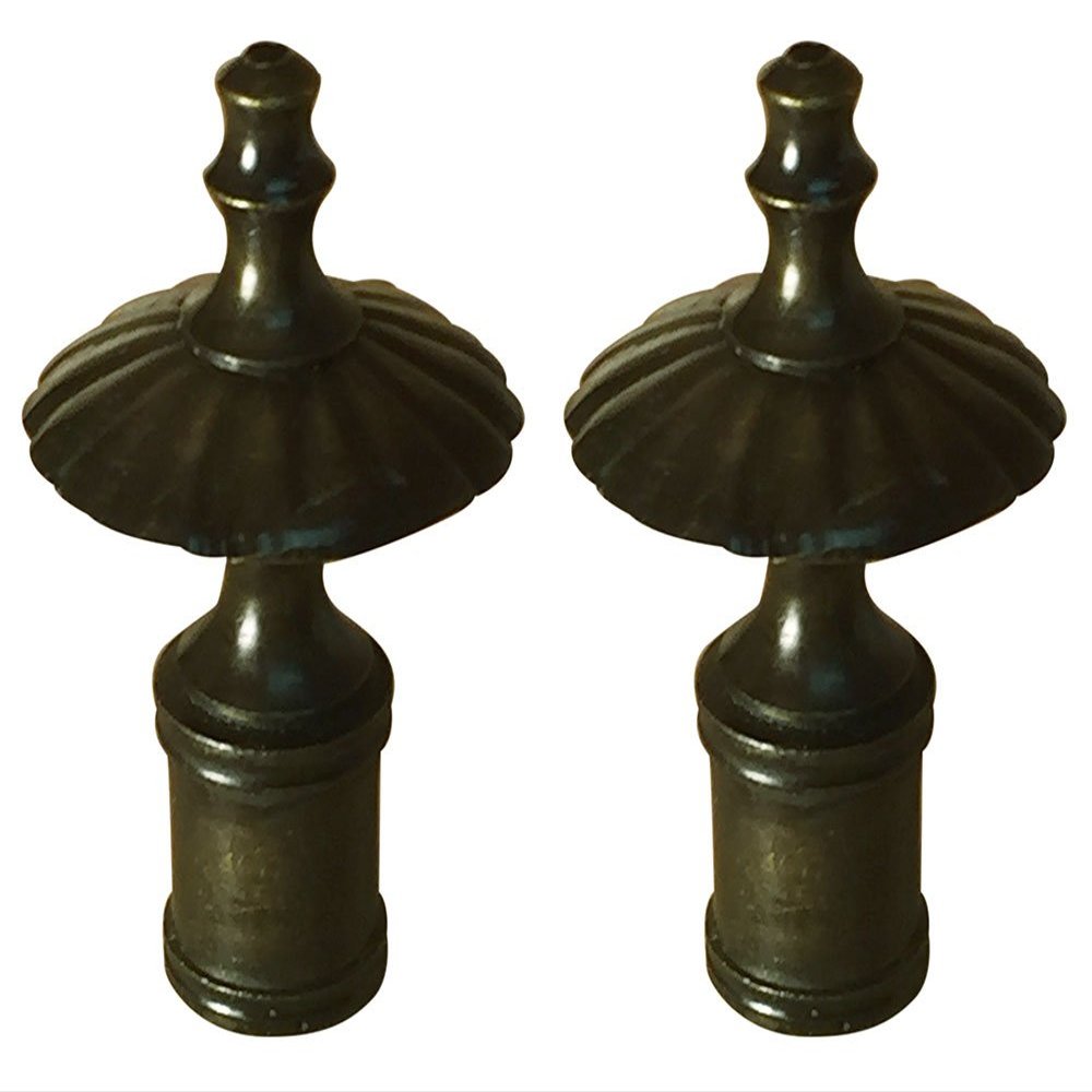 Royal Designs Umbrella Lamp Finial for Lamp Shade, 2.5 Inch, Antique Brass - Set of 2