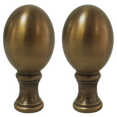 Royal Designs Small Ball Lamp Finial for Lamp Shade, 2 Inch, Antique Brass - Set Of 2